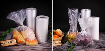 Tær plastframleiðslupokarúlla fyrir mat